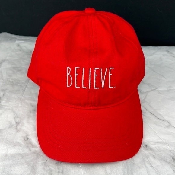 Rae Dunn - 4/$98 - ‘Believe’ cap. Red/Silver. NWT - Picture 1 of 3